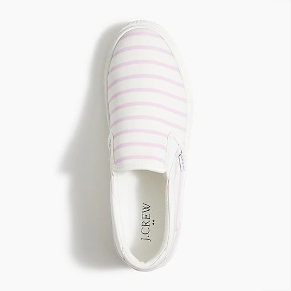J. Crew Printed road trip slip-on sneakers Smoky Lilac-Ivory Stripe - Picture 2 of 9